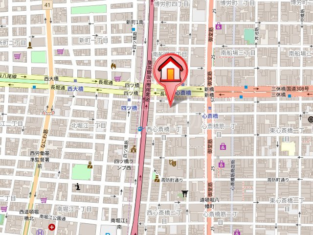 ローレルタワー心斎橋の地図