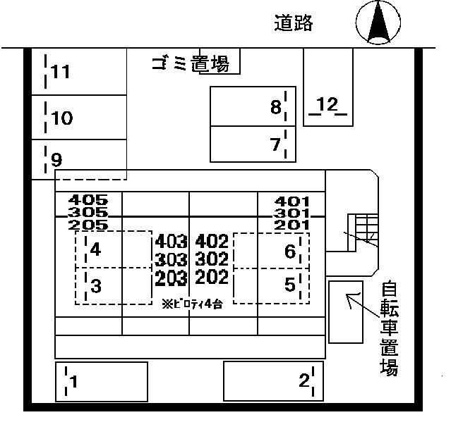 岩倉市大市場町順喜の賃貸マンションの駐車場|駐車場