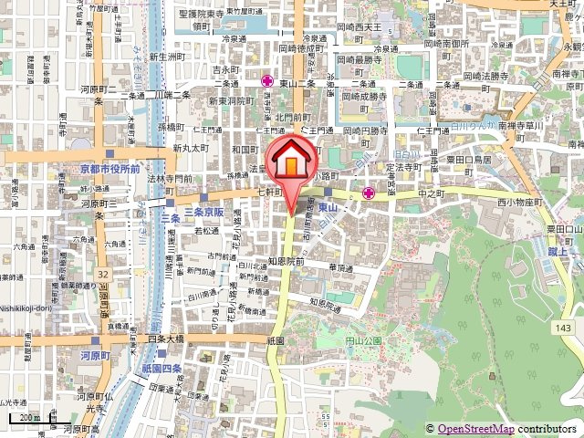 プラネシア東山三条の地図