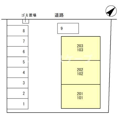 フルールの区画図|高崎、前橋、伊勢崎エリアのお部屋探しはエンドスケープまで！お客様の理想お聞かせ下さい♪