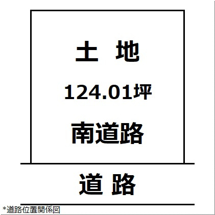 【土地図】 | 【建築条件なし】大仙市大曲戸巻町 １２４坪区画の整った住宅街の南側道路 解体更地渡し