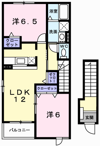 姫路市書写のアパートの間取り