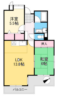 【間取り】 | グラン・ドムール宝塚売布南 | お二人様におすすめの２LDKの間取りです♪南東向きバルコニーで明るい室内です(^^)