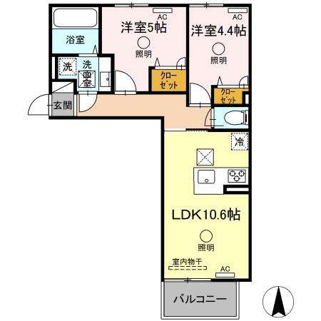 ルピナスシーサイド　E棟の間取り