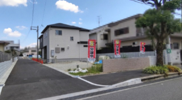 【価格変更！】ストークガーデン箕面半町　新築戸建２号地の前面道路含む現地写真|現地（2024年8月）