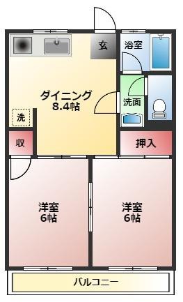 ハイツこみぞの間取り