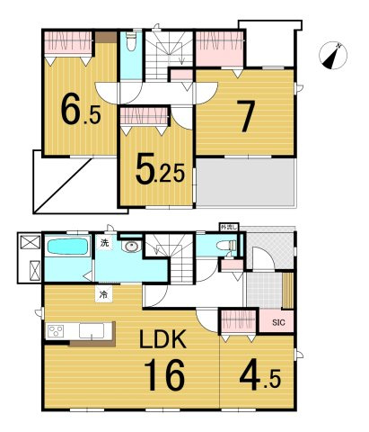 佐糠町東1丁目1号棟 新築一戸建ての間取り