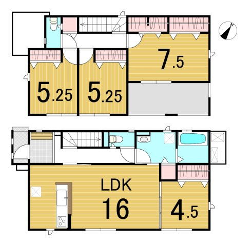 佐糠町東1丁目2号棟 新築一戸建ての間取り
