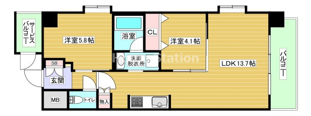 【間取り】 | スプランディッド福島WEST