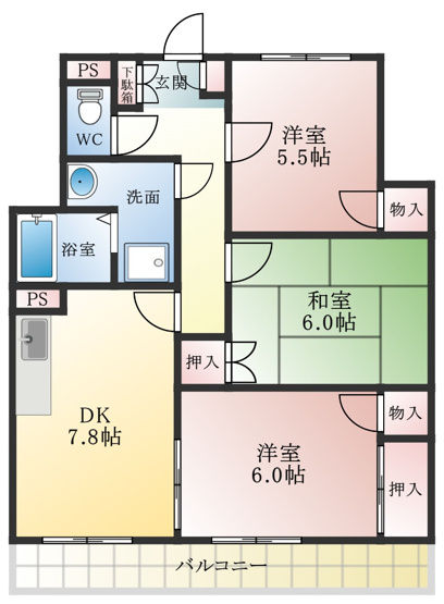 【間取り】 | 新栄プロパティー古市Ⅱ