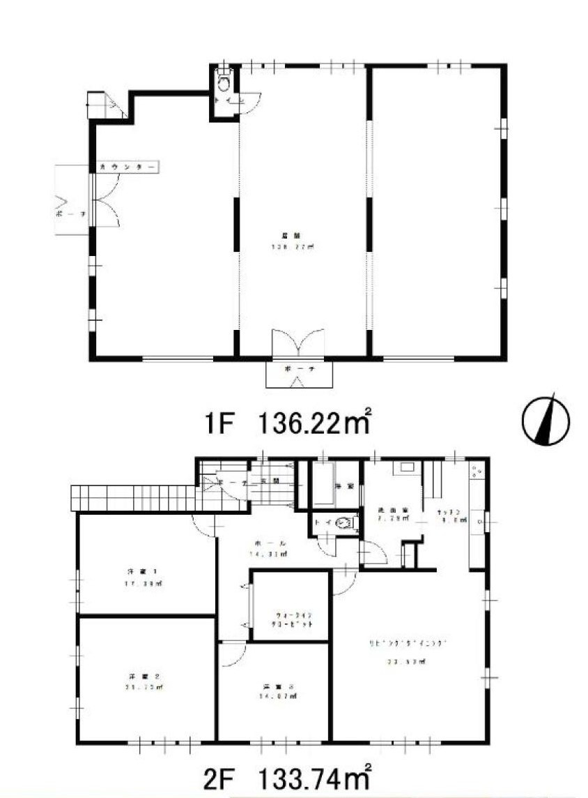 オーナーチェンジ物件　2×6工法　3LDK＋店舗の区画図|区画図
