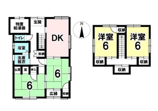紀の川市粉河　中古戸建の間取り