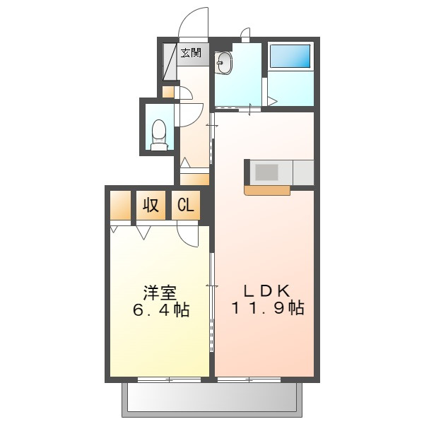 セントポーリア　Ｄの間取り