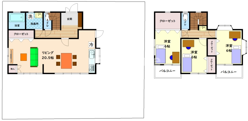 土佐市 塚地　中古住宅の間取り