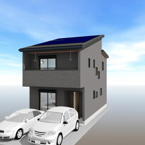 高知市百石町2丁目-3号地-新築戸建ての外観パース|外観パースです