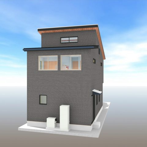 高知市百石町2丁目-3号地-新築戸建ての外観パース|外観パースです