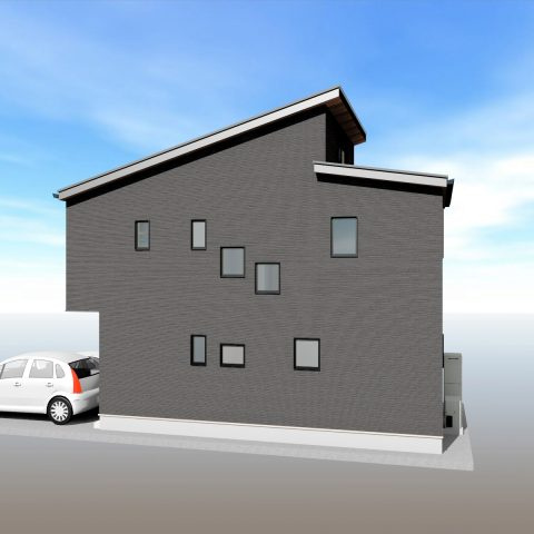 高知市百石町2丁目-3号地-新築戸建ての外観パース|外観パースです
