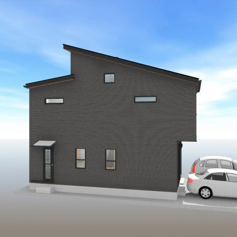 高知市百石町2丁目-3号地-新築戸建ての外観パース|外観パースです