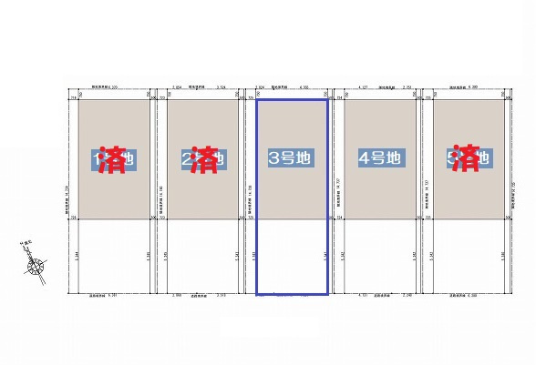 高知市百石町2丁目-3号地-新築戸建ての区画図|3号地