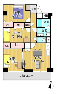 【間取り】 | グリーンタウン茨木一番館