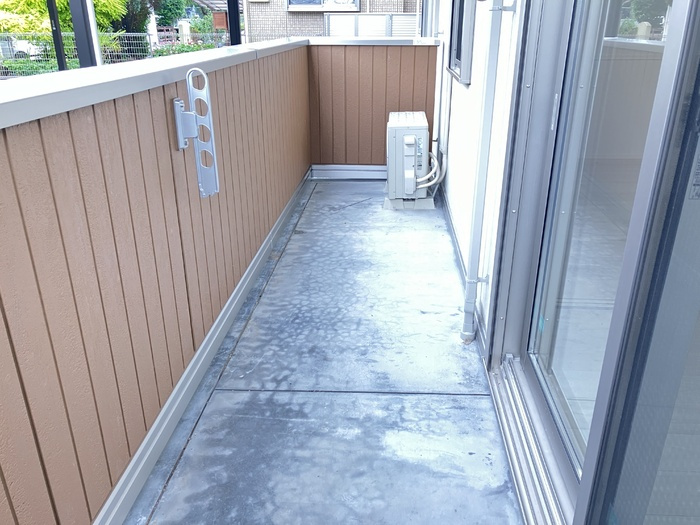 熊本市北区弓削６丁目のアパートのバルコニー