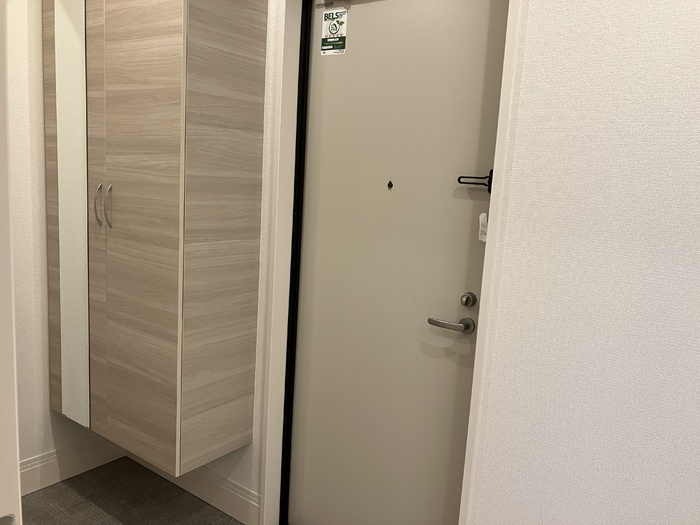 熊本市北区弓削６丁目のアパートの玄関