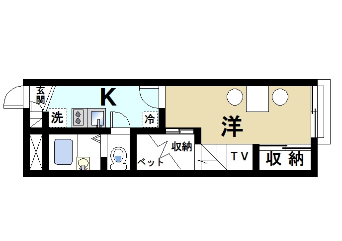 レオパレス州見台の間取り|家具・家電付きのお部屋です
