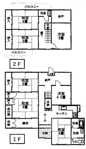 和歌山市紀三井寺　中古戸建の間取り