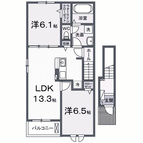 【間取り】 | ラ　ヴィエ　ベル
