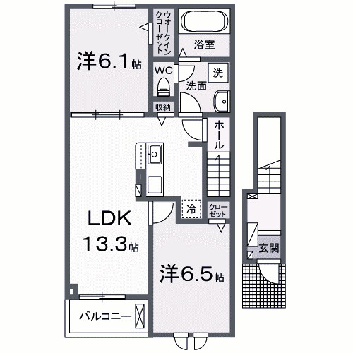 【間取り】 | ラ　ヴィエ　ベル