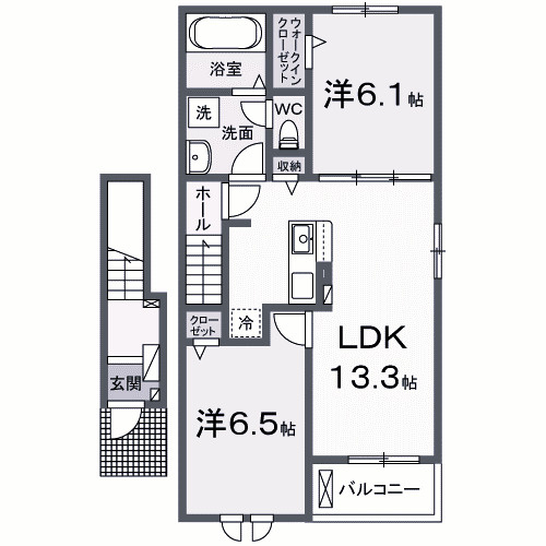 【間取り】 | ラ　ヴィエ　ベル