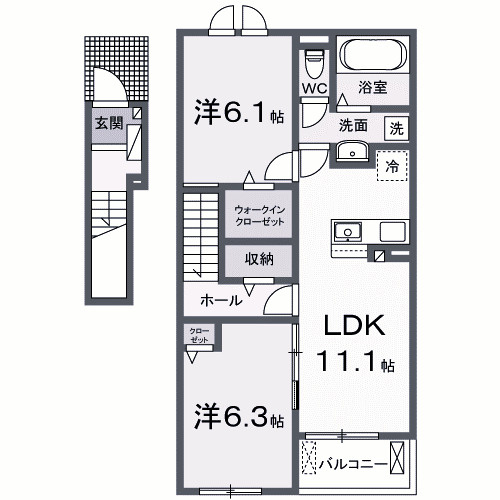 【間取り】 | ロキオテラス　B