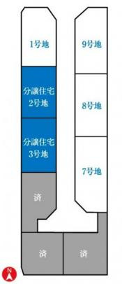 6788M’sコート徳吉2号地新築戸建の区画図