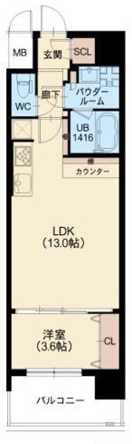 スプランディッド福島WESTの間取り
