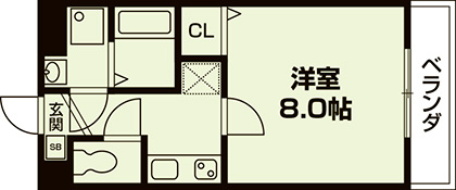 大学生協指定学生会館　FamillNakamuraの間取り|【代表的な間取りです】