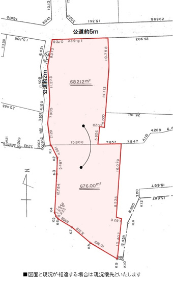 【土地図】 | 桑名市北川原台 | 広々敷地面積約４１０坪