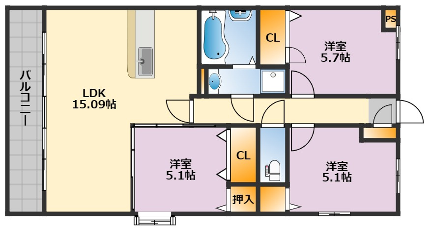 アインス鳥飼の間取り
