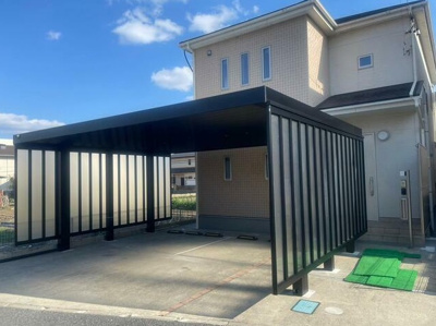 【外観】 | 羽島郡岐南町　八剣北２丁目２階建て４LDK | おしゃれなカーポート付きの外観です
