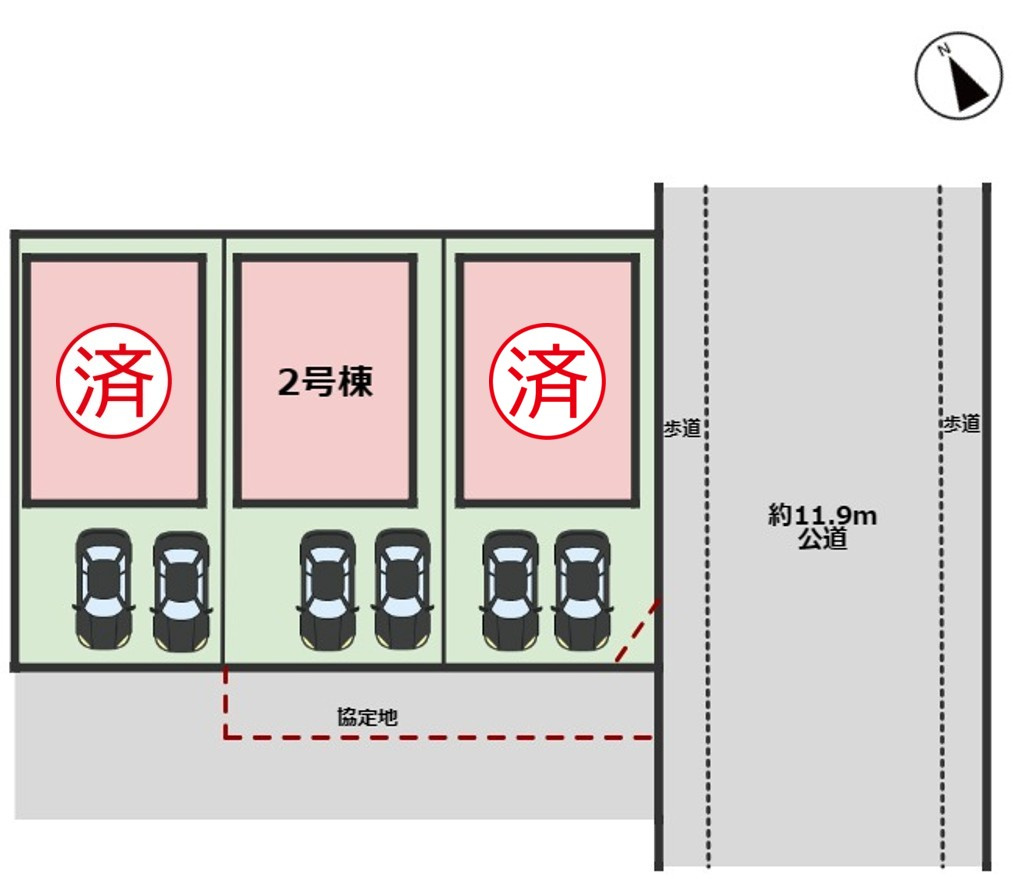 Ricca西区こも原町1期｜名古屋市の戸建ならホームアップの区画図