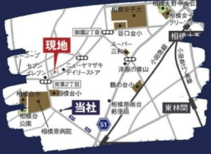 【価格変更】御園5丁目　B棟の地図