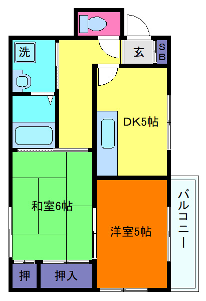 リビング六甲ウエストBの間取り