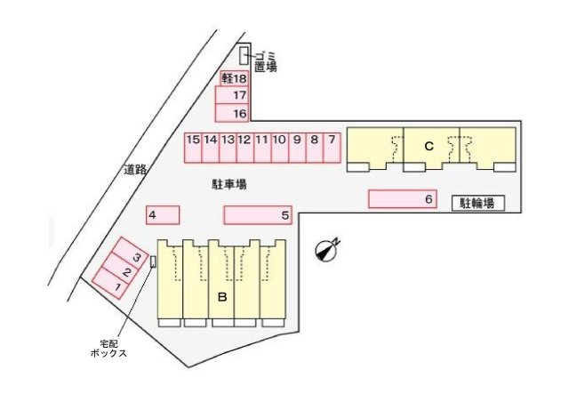ウィステリア　Ｂの駐車場|駐車場