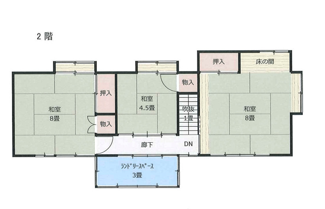【間取り】 | 米沢市城西１丁目　二階建て住宅 | ２階