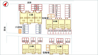 【区画図】 | ウエストハウスＡ | 駐車場