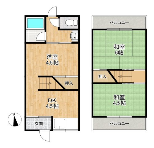 堀溝2丁目テラス　賃貸の間取り