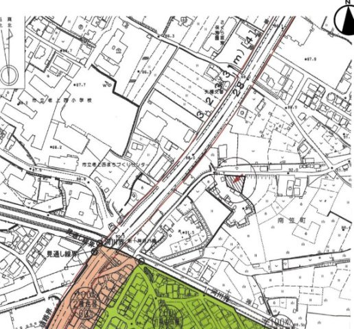 草津市矢橋町の事業用地の地図