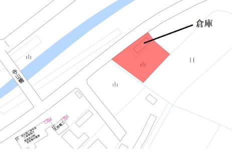 草津市南笠町の事業用地の地図
