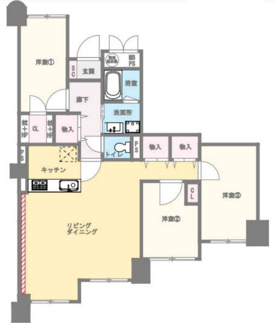 【間取り】 | 尼崎アーバンコンフォート | ゆったりとした３LDKの間取りでファミリー様におすすめの間取りです♪設備も含めて全て新品です！ぜひ現地をご確認ください(^^)お気軽にネクストホープ不動産販売までお問い合わせを！！