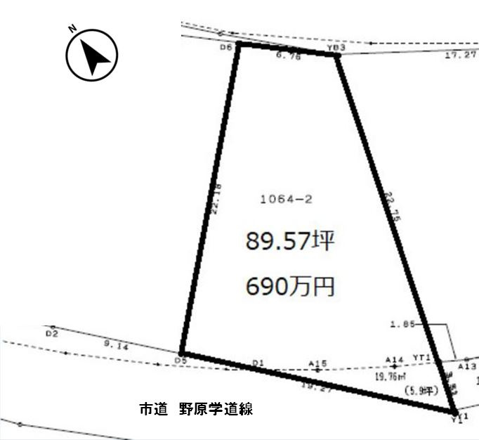 上野字野原1064-2の区画図