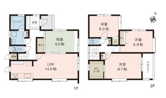 【間取り】 | 新潟市西区新通  4LDK | 4LDK＋WIC・2台駐車可能！